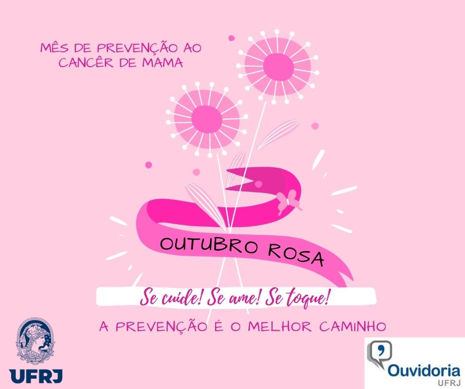 Outubro Rosa Combate ao Cancer de Mama Fita Flores Ilustrado Rosa Post para Facebook 